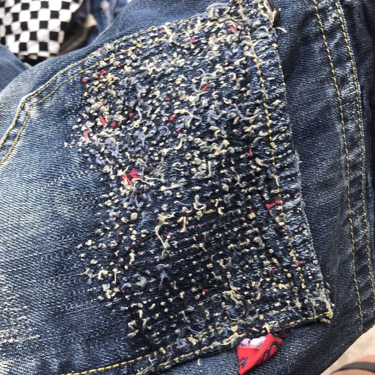 If Six Was Nine Vintage Fine Denim Mending Distressed Denim Flare Jeans Size US 32 / EU 48 - 8 Thumbnail