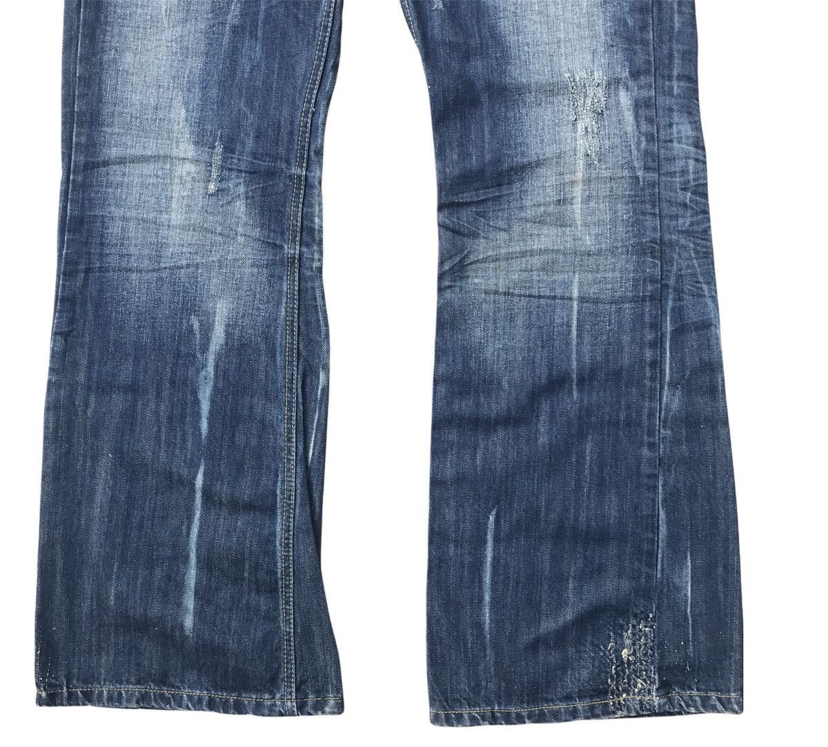 If Six Was Nine Vintage Fine Denim Mending Distressed Denim Flare Jeans Size US 32 / EU 48 - 3 Thumbnail