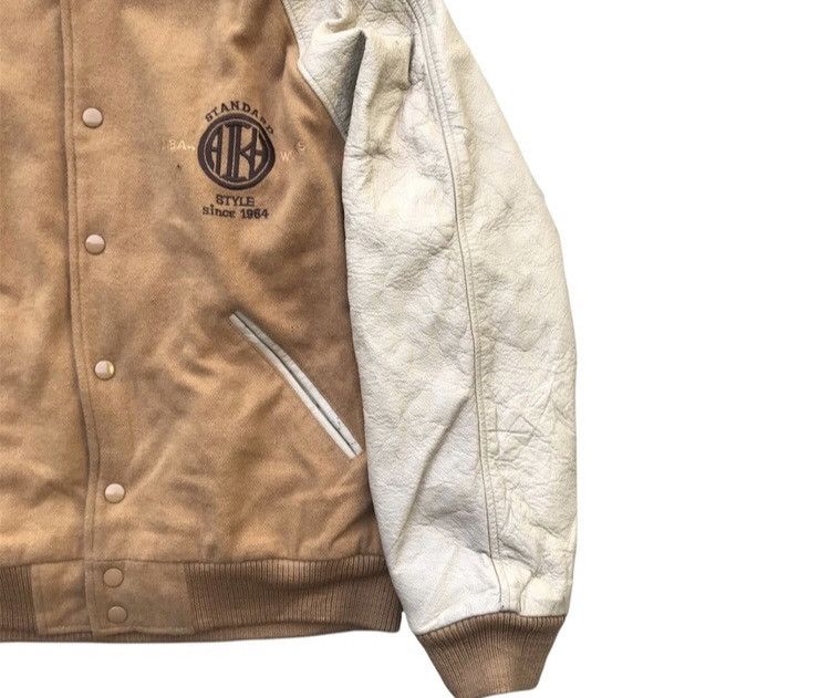 Vintage Vintage 90’s Aiba Work Varsity Leather Sleeve Bomber Jacket Size US M / EU 48-50 / 2 - 3 Thumbnail