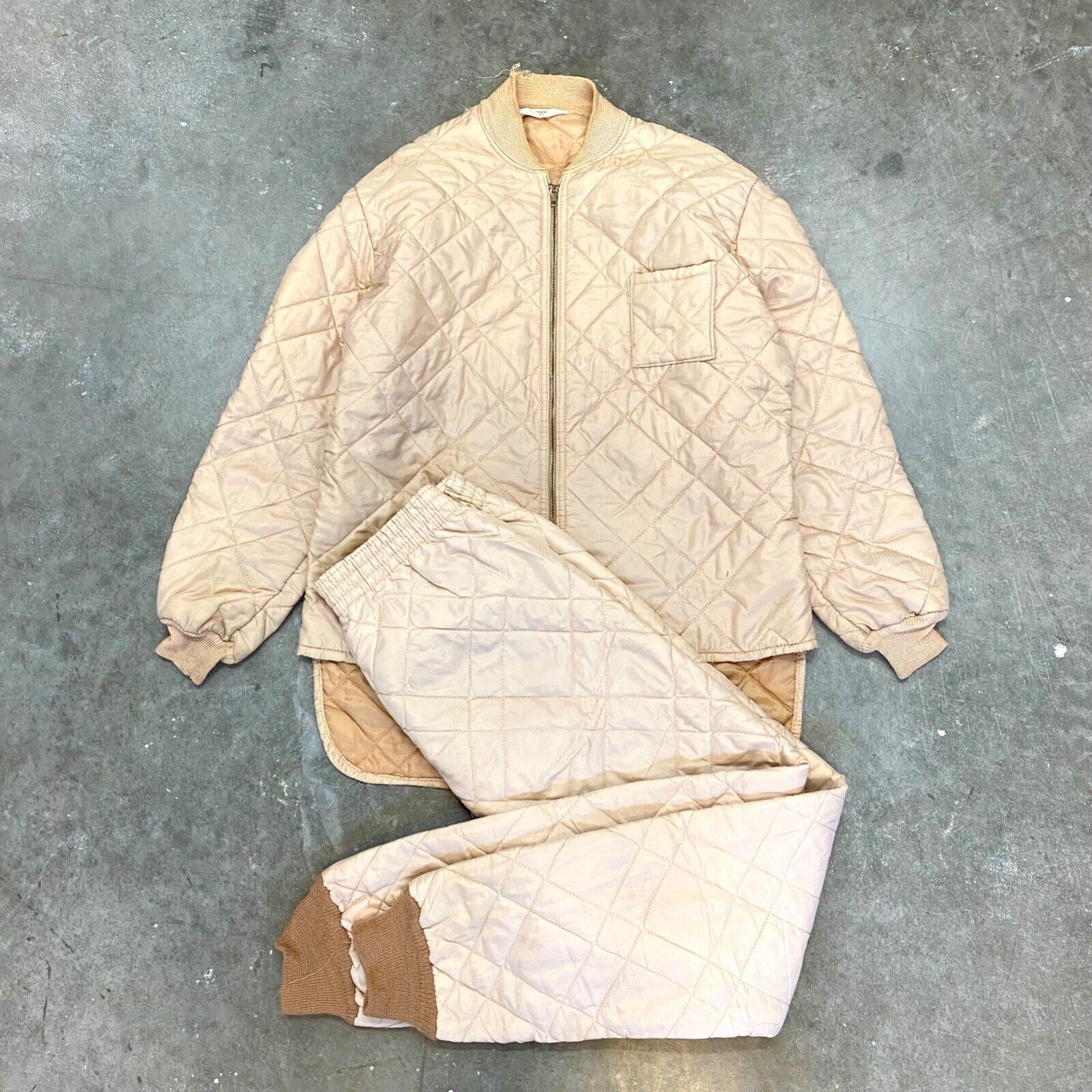 Vintage VTG 80s 70s Quilted Lightweight Full Set Hunting Military Size US M / EU 48-50 / 2 - 1 Thumbnail