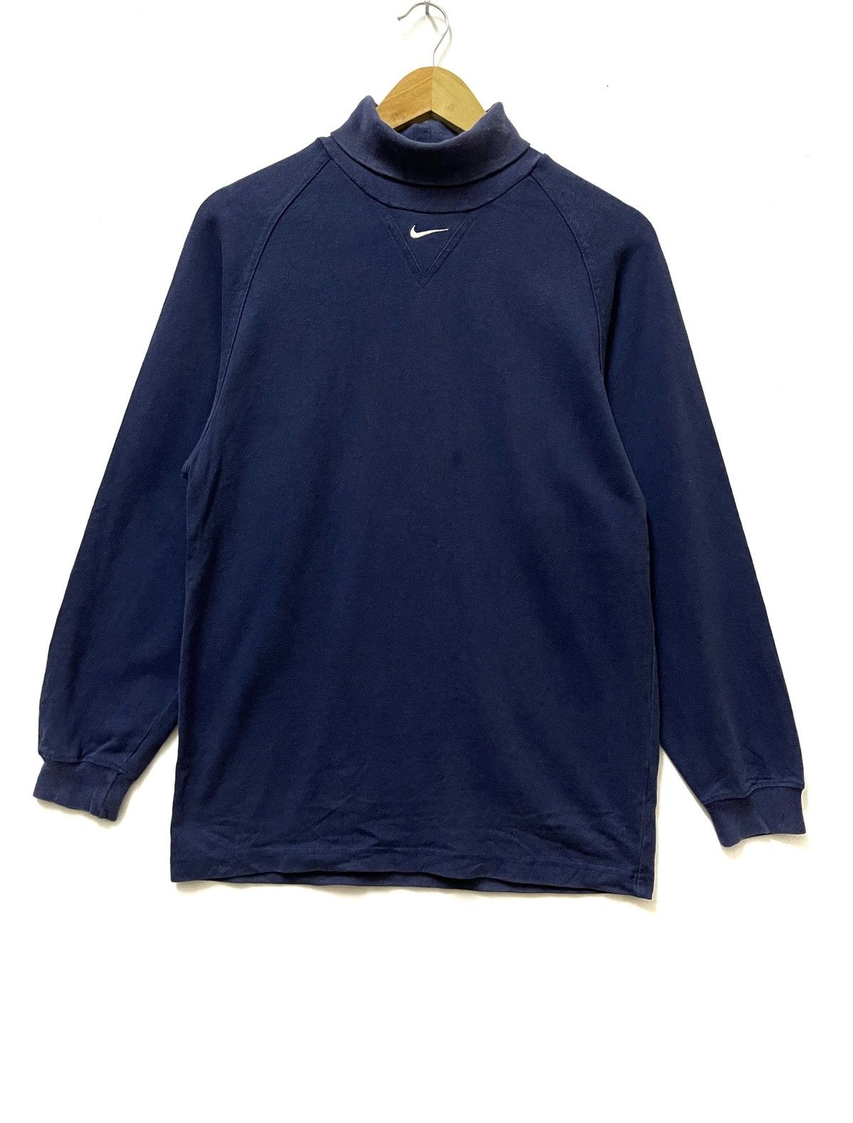 Vintage Nike Centre Logo Turtle Neck Sweatshirt Navy