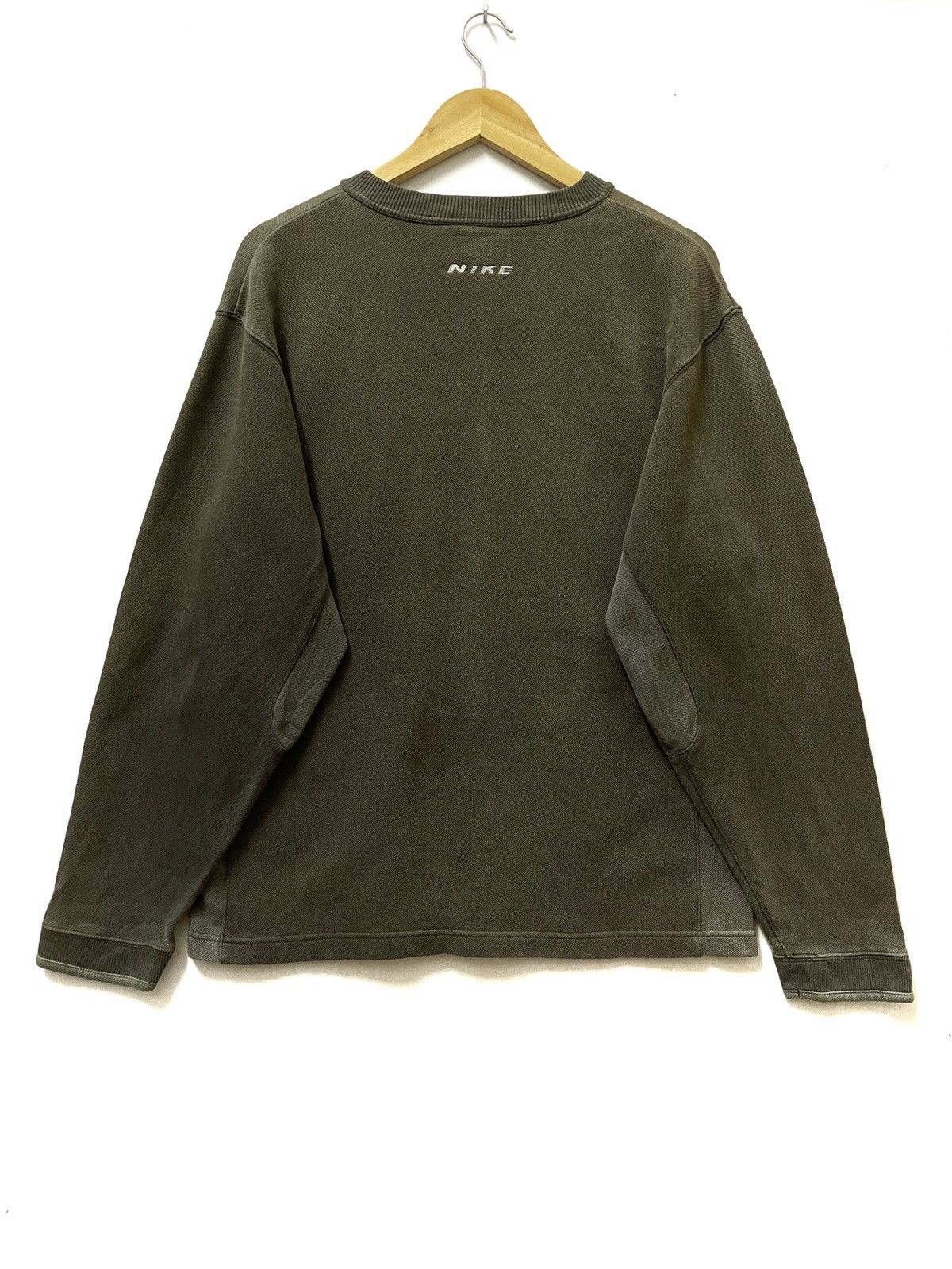 Nike × Vintage Vintage Nike V-Neck Sweatshirt Olive Green Size US L / EU 52-54 / 3 - 4 Thumbnail