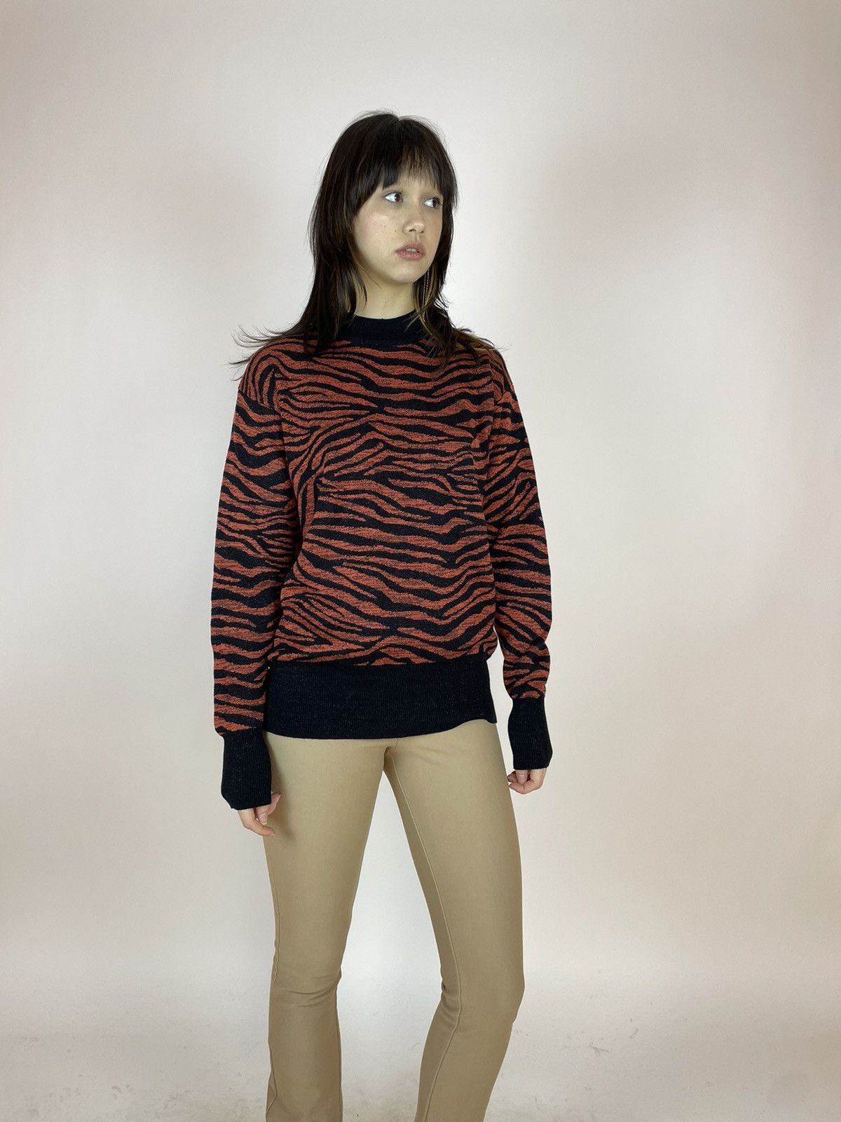 Other KAFFE Tiger pattern Womens sweater Mock Neck size M Size M / US 6-8 / IT 42-44 - 2 Thumbnail
