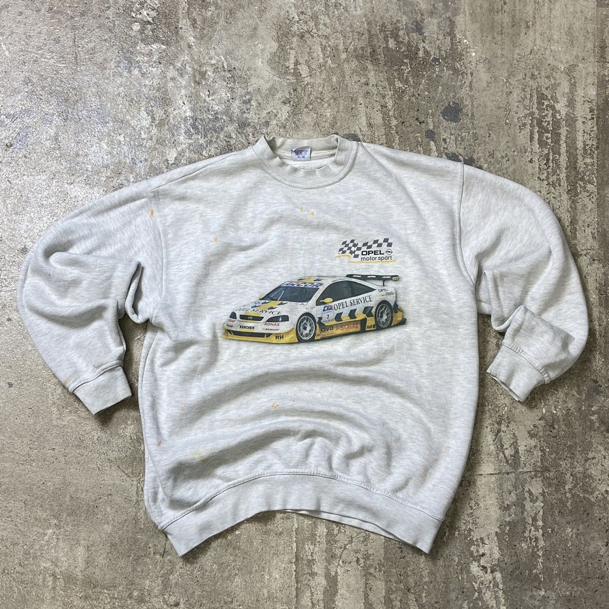 Vintage 1990s OPEL RACING RARE FADED BOXY SWEATSHIRT - LOT № 1057 Size US XL / EU 56 / 4 - 1 Thumbnail