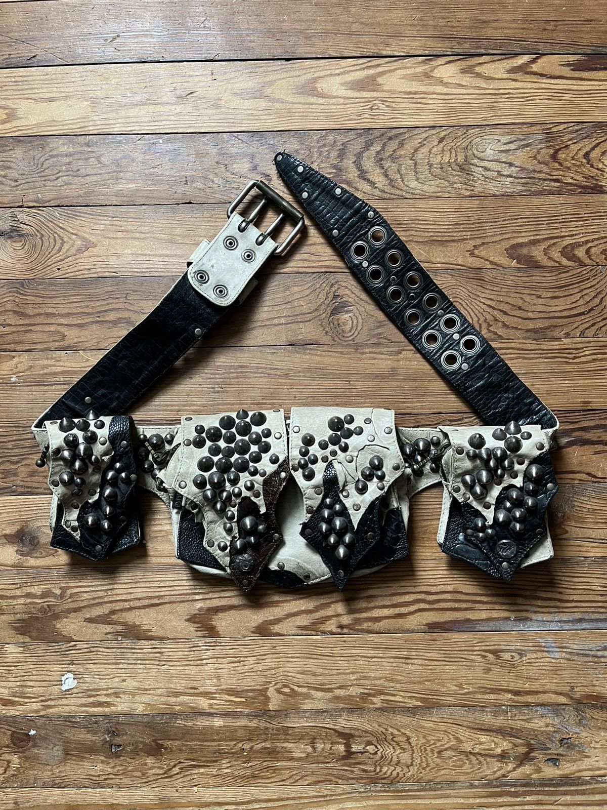 お買得】 studs 【archive】Kmrii python belt leather ベルト - www