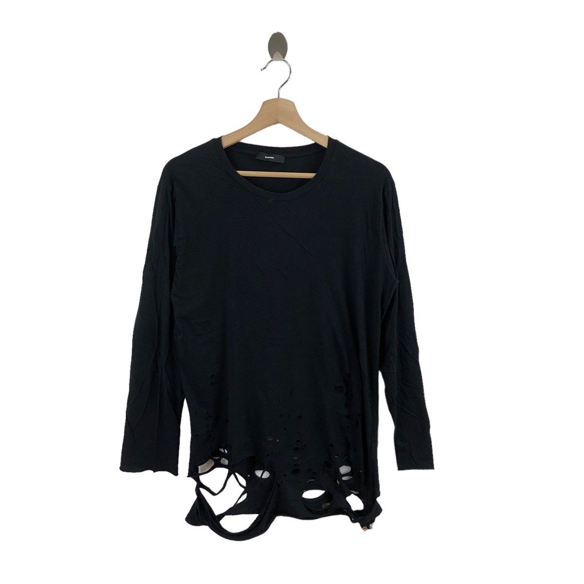 Diesel DIESEL Long Sleeve T-Shirt Distresses Design Seditionaries Size US M / EU 48-50 / 2 - 1 Thumbnail