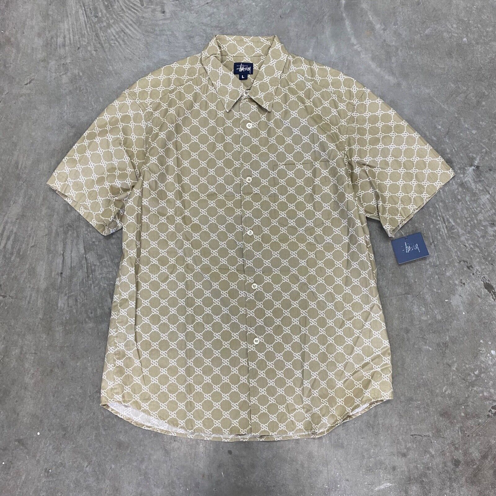 Designer Brand New RARE VTG 90s 00s Stüssy Double S Button Up Size US L / EU 52-54 / 3 - 1 Thumbnail