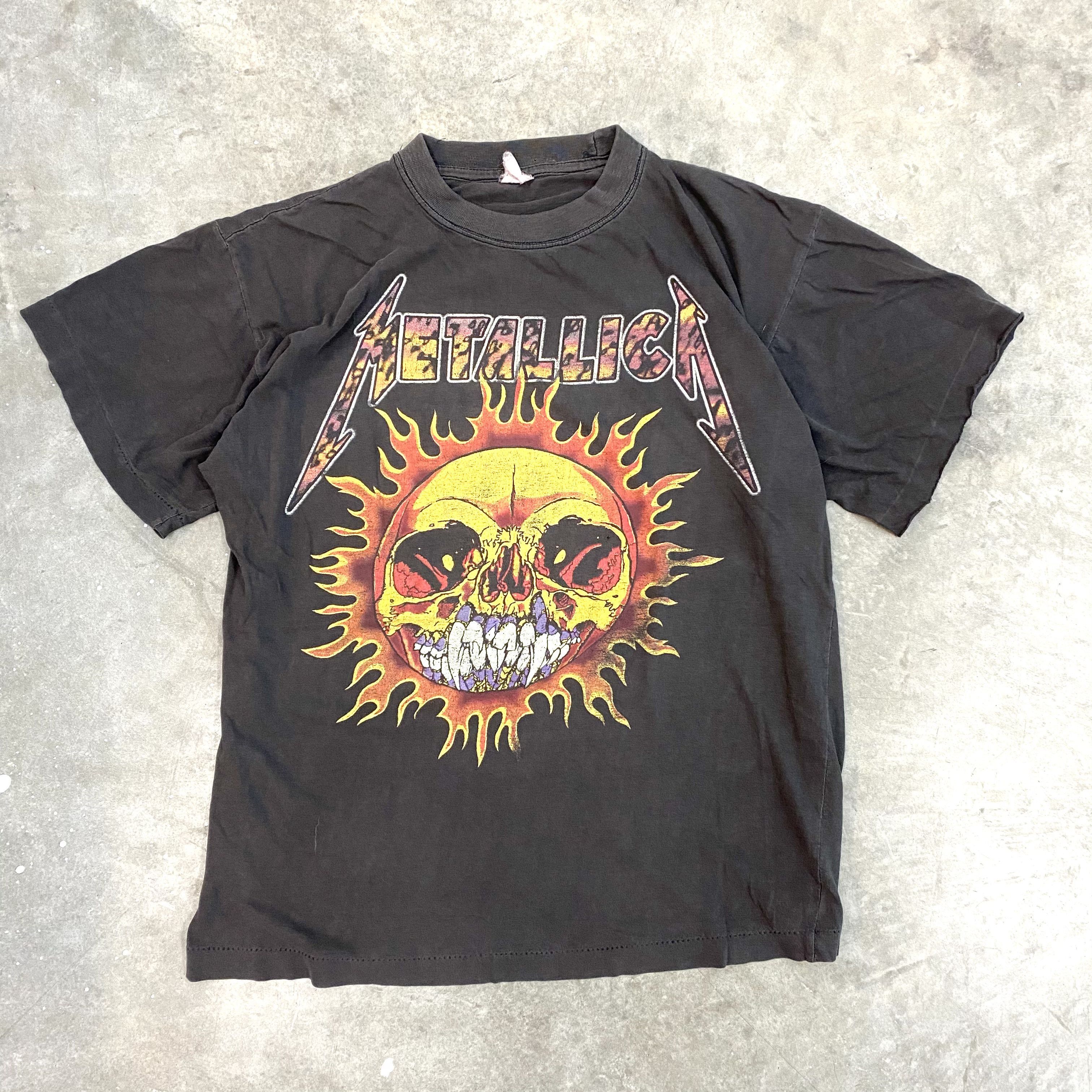 T-shirt Vintage Metallica Pushead 1992 Ring Master AOP XL Oneita - État Fondu