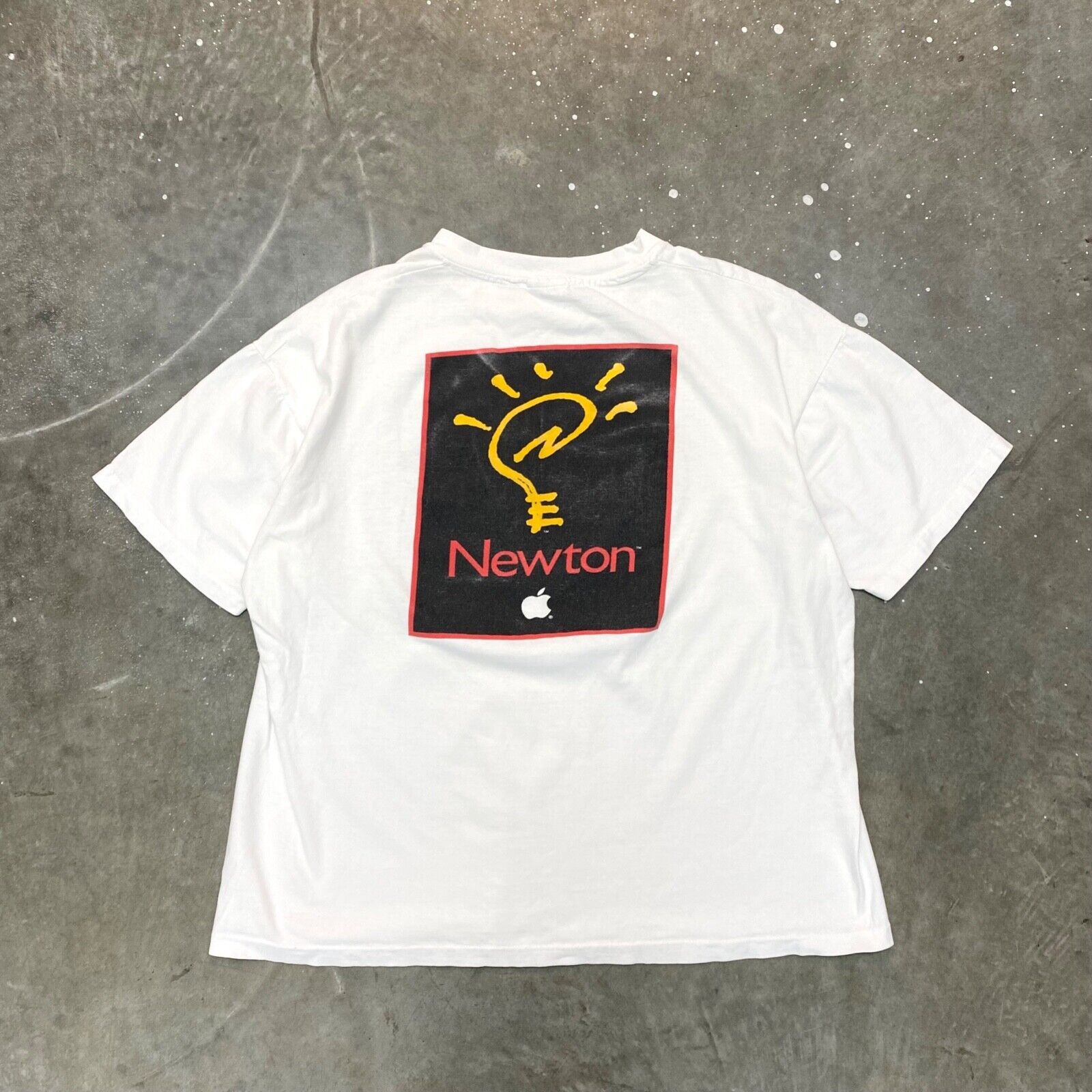 image of VTG 90's Apple Newton Macintosh T Shirt Single Stitch Promo in White, Men's (Size XL)