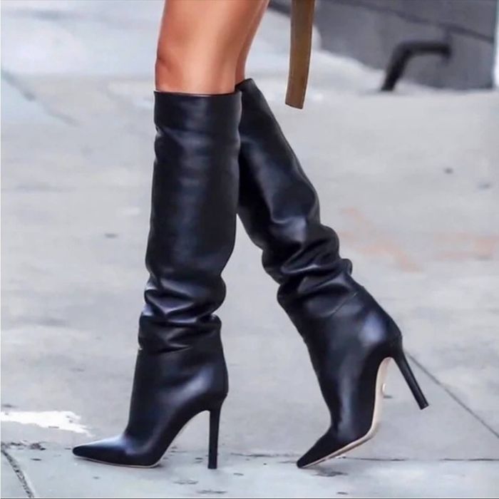Designer Tamara Mellon Icon 105 Nappa Leather Knee High Heeled Boots ...