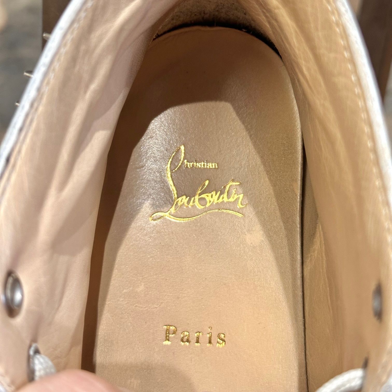 Christian Louboutin Christian Louboutin White Leather Lou Pik Pik High Sneakers Size US 8 / EU 41 - 12 Thumbnail