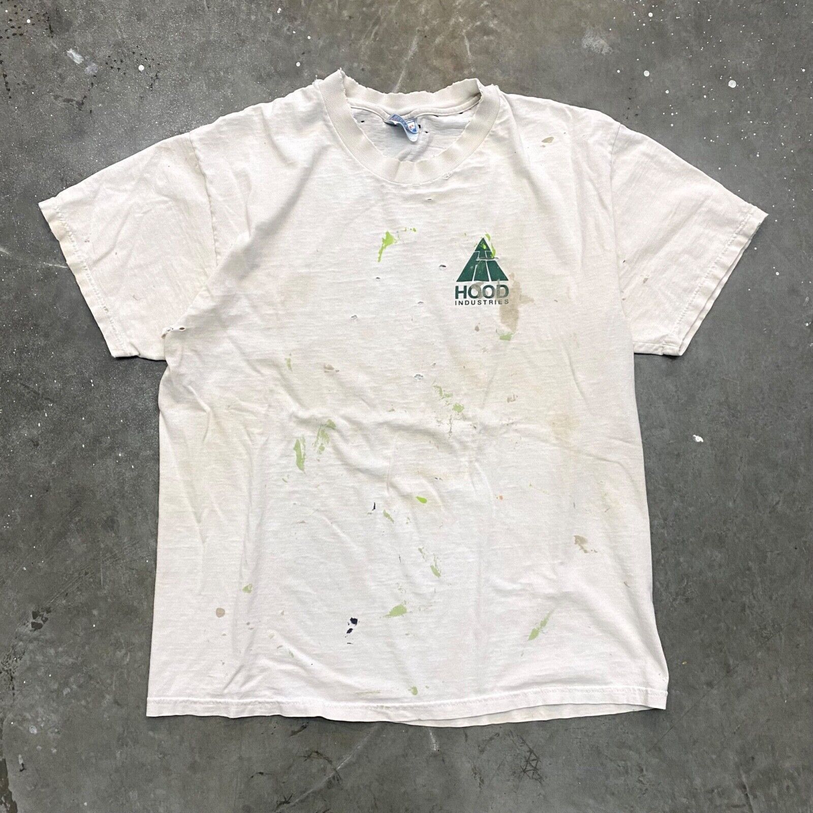 Vintage VTG Thrashed Faded Hood Industries Wood Nature Art T Shirt Size US L / EU 52-54 / 3 - 2 Thumbnail