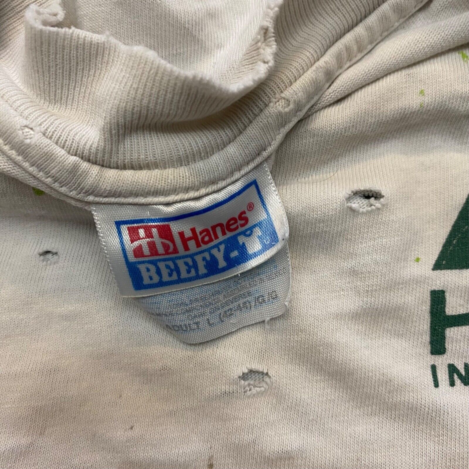 Vintage VTG Thrashed Faded Hood Industries Wood Nature Art T Shirt Size US L / EU 52-54 / 3 - 4 Thumbnail
