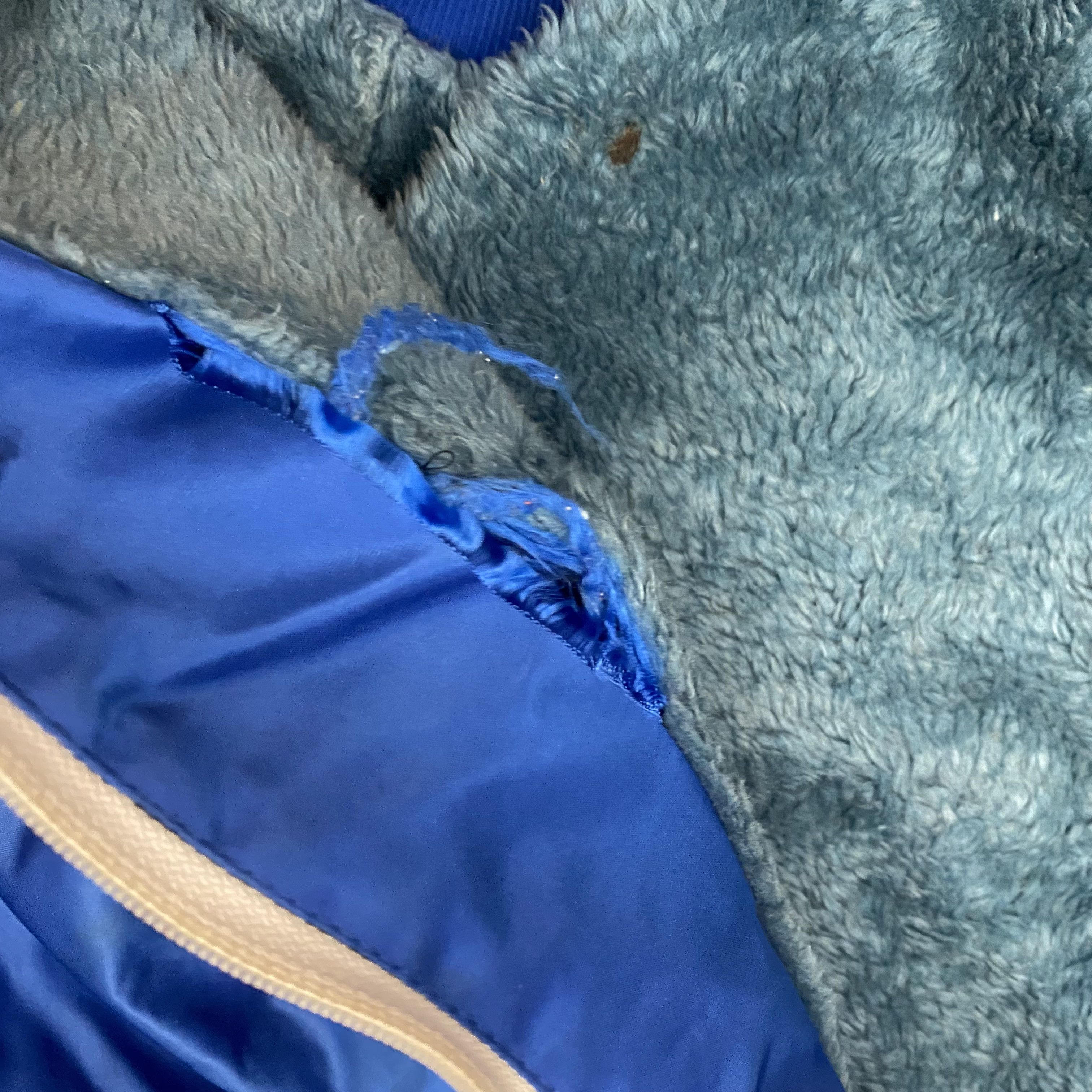 MLB × Vintage VTG 80s LA Dodgers Spellout Satin Fur Lining Jacket Size US L / EU 52-54 / 3 - 4 Thumbnail