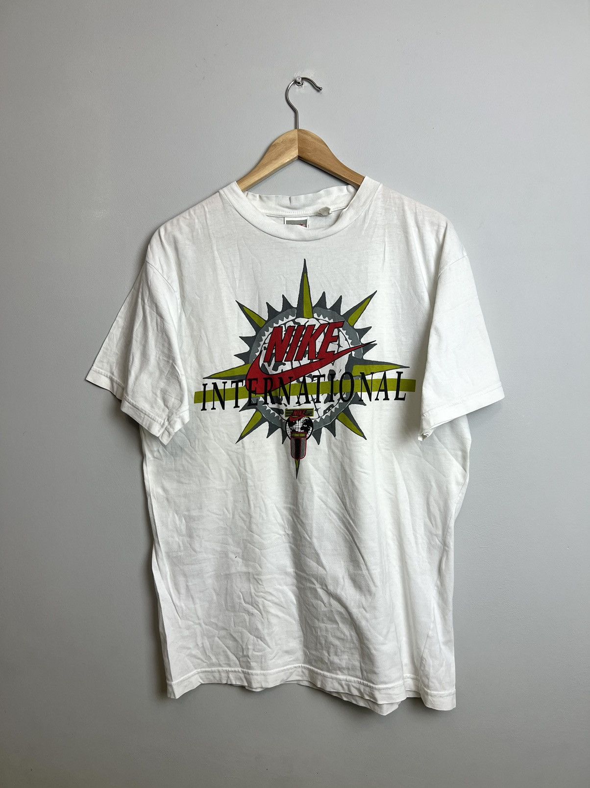Nike Vtg 90s NIKE Swoosh T Shirt Big Logo Spellout Sports Usa Size US M / EU 48-50 / 2 - 1 Thumbnail