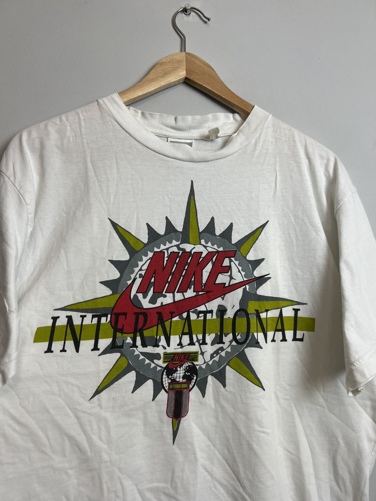 Nike Vtg 90s NIKE Swoosh T Shirt Big Logo Spellout Sports Usa Size US M / EU 48-50 / 2 - 2 Thumbnail