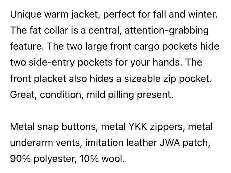 JW Anderson AW17 2 Side Pocket Military Wool Blended Quilted Jacket Size US L / EU 52-54 / 3 - 14 Thumbnail
