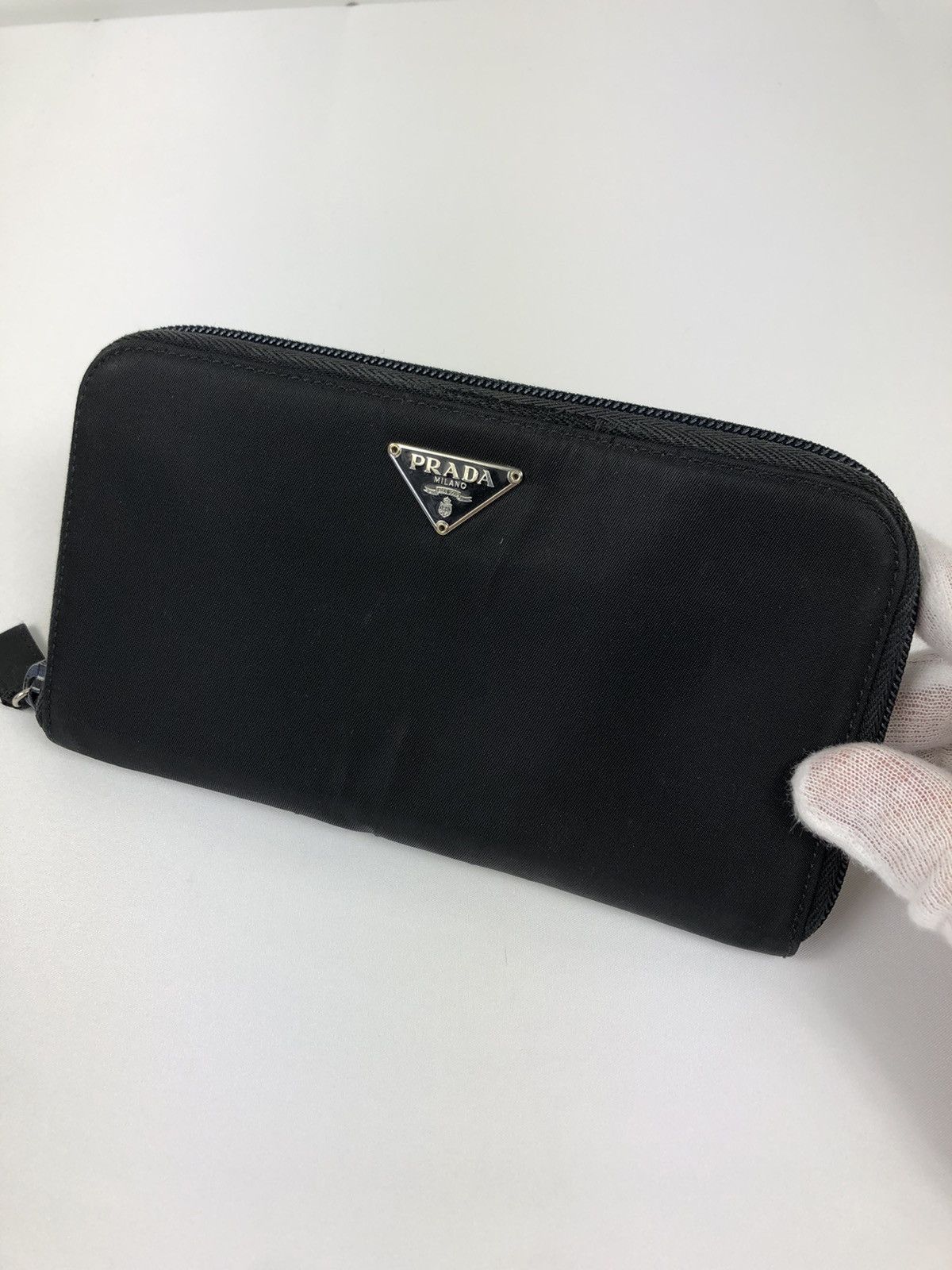 Prada Nylon Tessuto Zippy Zip-Around Long Wallet NERO Women X1331