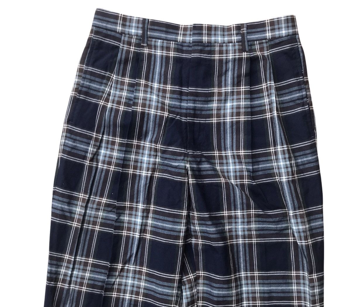 Japanese Brand × Vintage Vintage Boston Ocean Blue Burberry Design Checked Pants Size US 29 - 2 Thumbnail