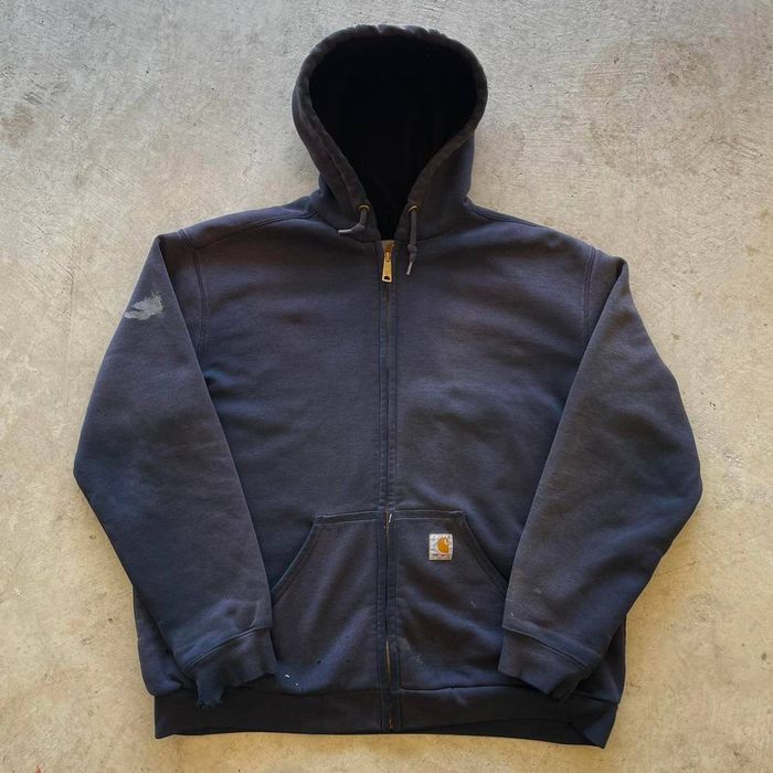 Carhartt Vintage 90s Carhartt Distressed Paint Splatter Hoodie Grailed