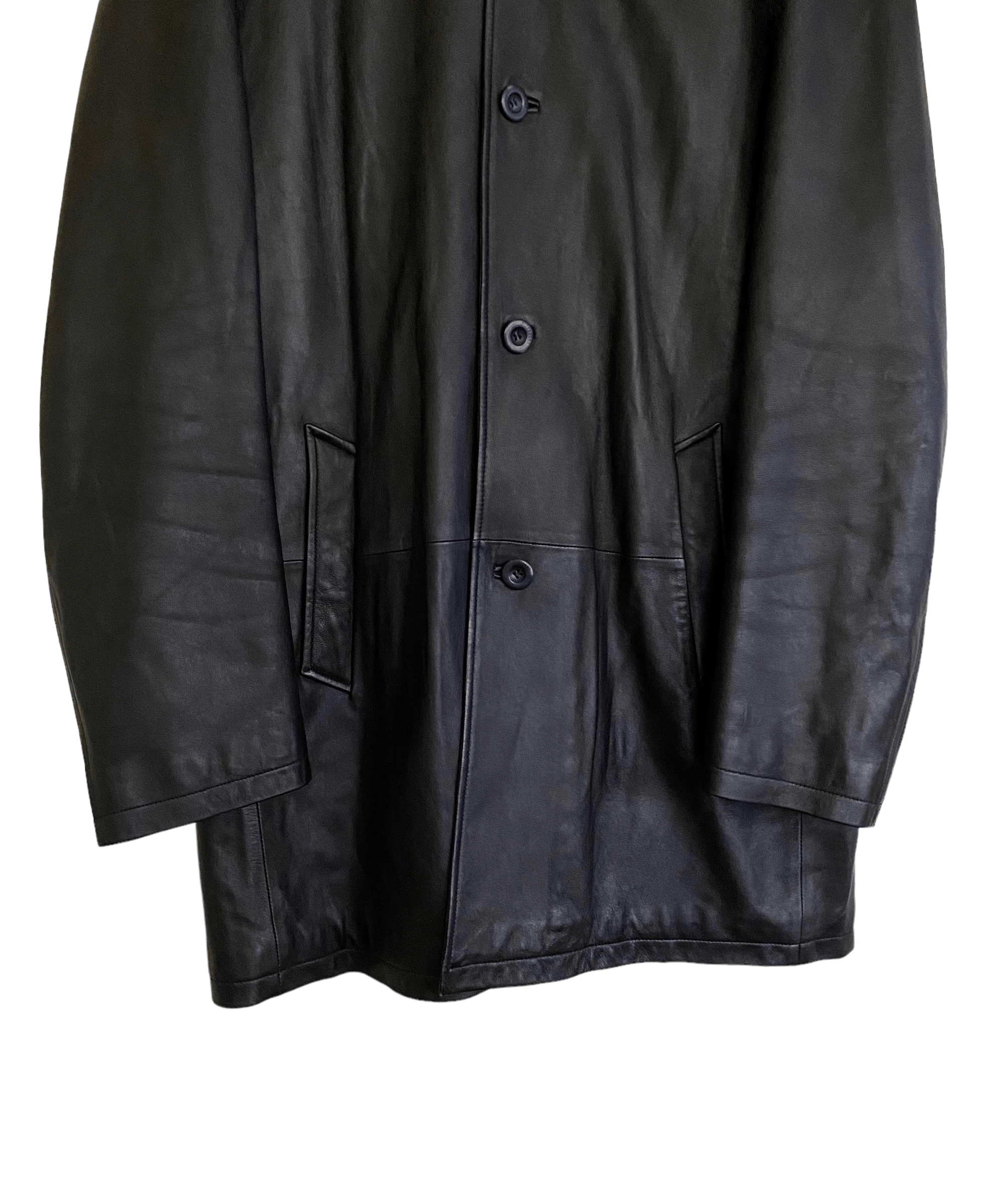 Genuine Leather × Karl Lagerfeld Lagerfeld long leather coat, size 54 Size US XL / EU 56 / 4 - 3 Thumbnail