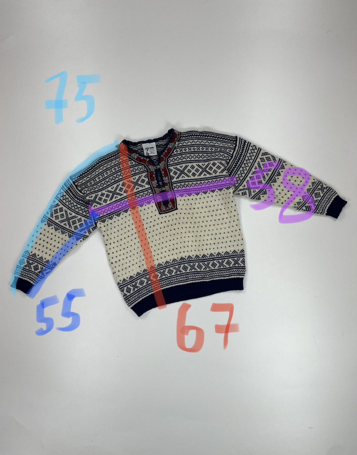 Vintage VOSS wool sweater Unisex size Small oversized Size S / US 4 / IT 40 - 10 Thumbnail