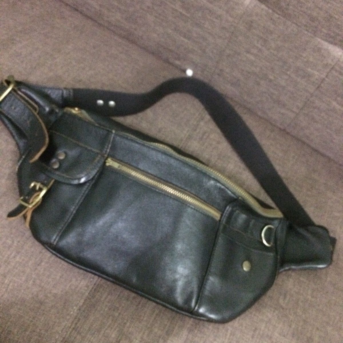Japanese Brand × Leather × Vintage Vintage 80’s Good Ol’ Leather Waistbag Size ONE SIZE - 1 Thumbnail