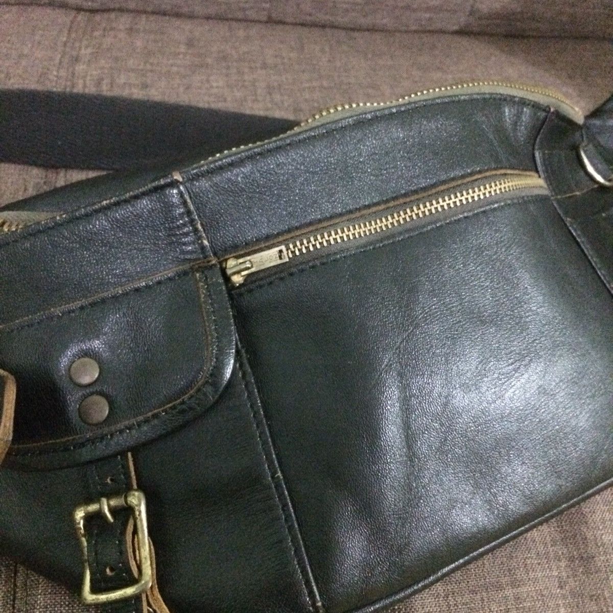 Japanese Brand × Leather × Vintage Vintage 80’s Good Ol’ Leather Waistbag Size ONE SIZE - 2 Thumbnail