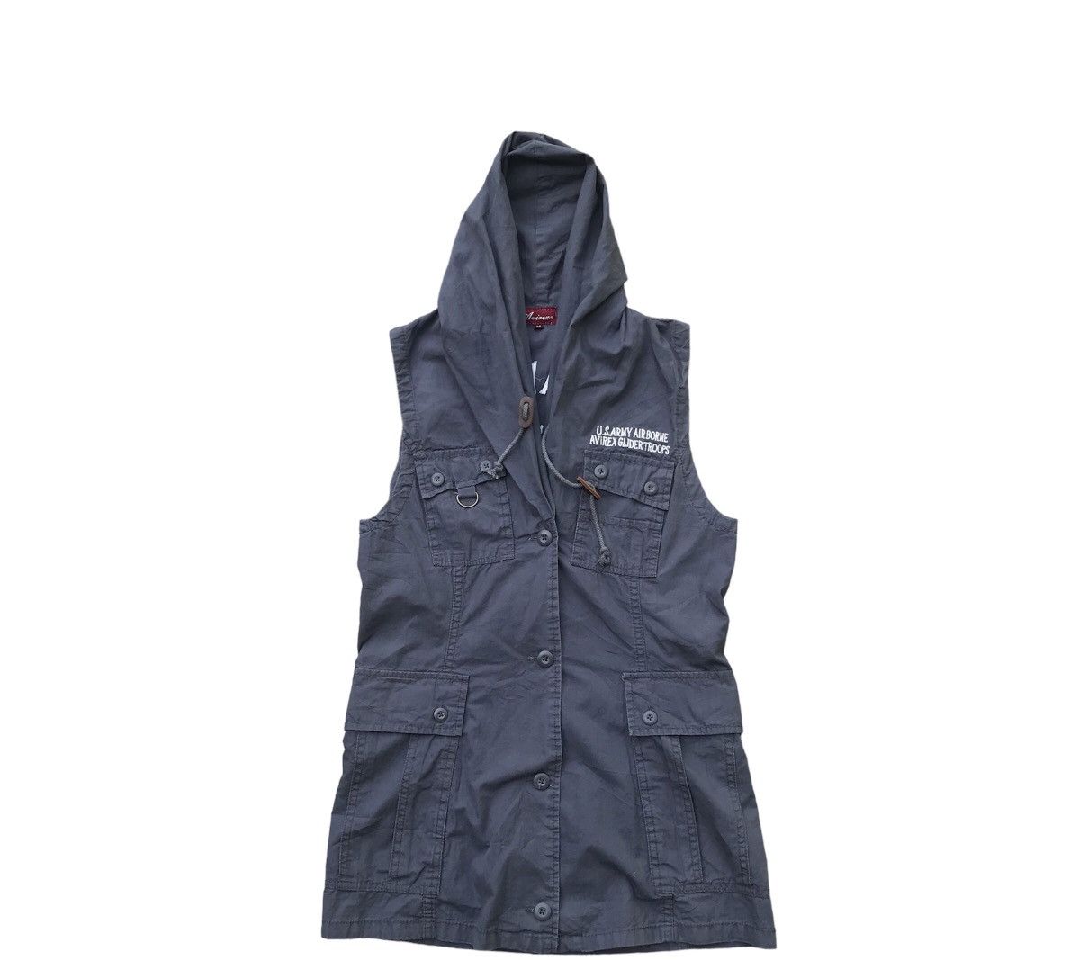 Avirex × Vintage Vintage Avirex France Maps Sleeveless Military Vest Hoodie Size M / US 6-8 / IT 42-44 - 2 Thumbnail