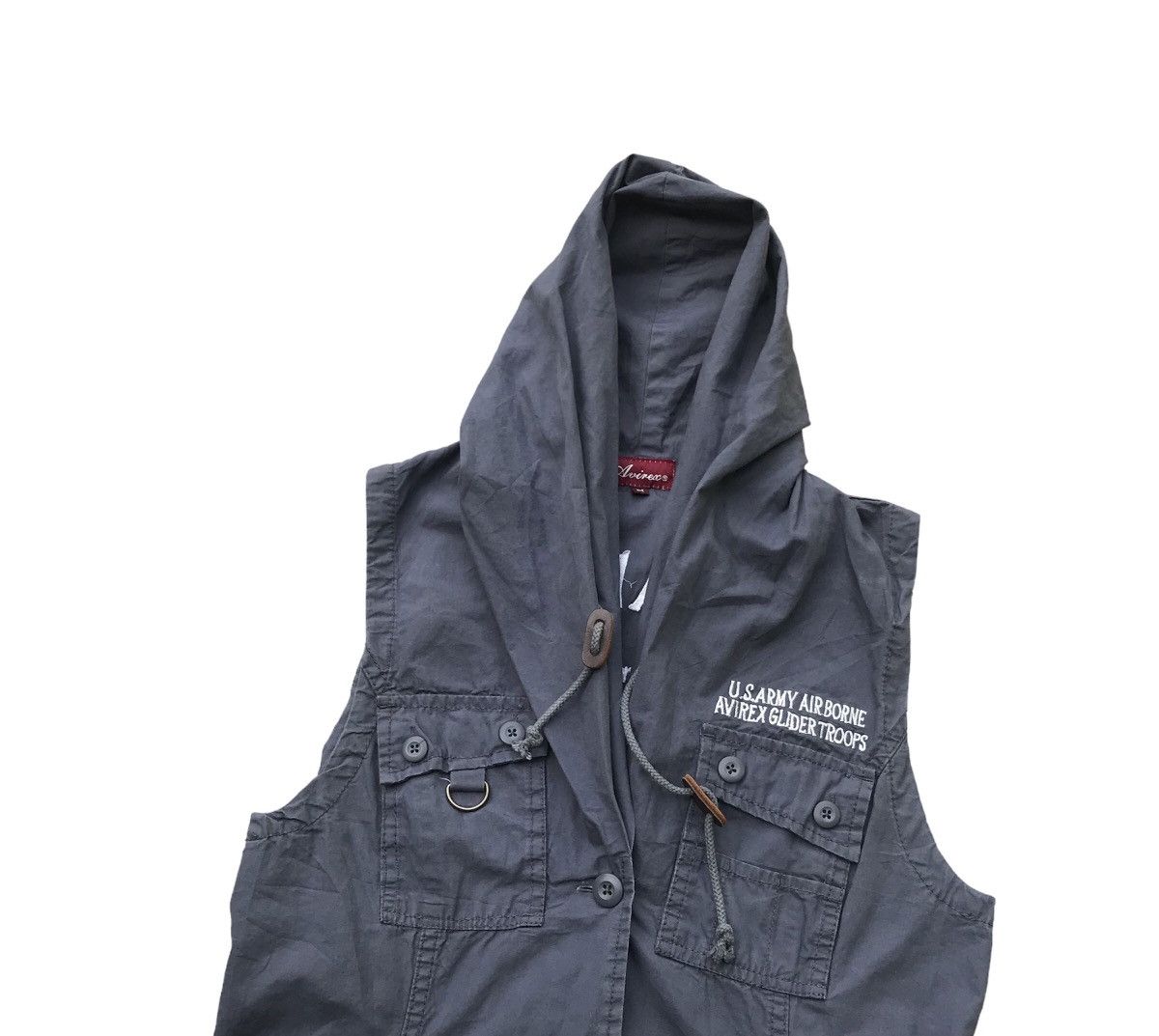 Avirex × Vintage Vintage Avirex France Maps Sleeveless Military Vest Hoodie Size M / US 6-8 / IT 42-44 - 4 Thumbnail