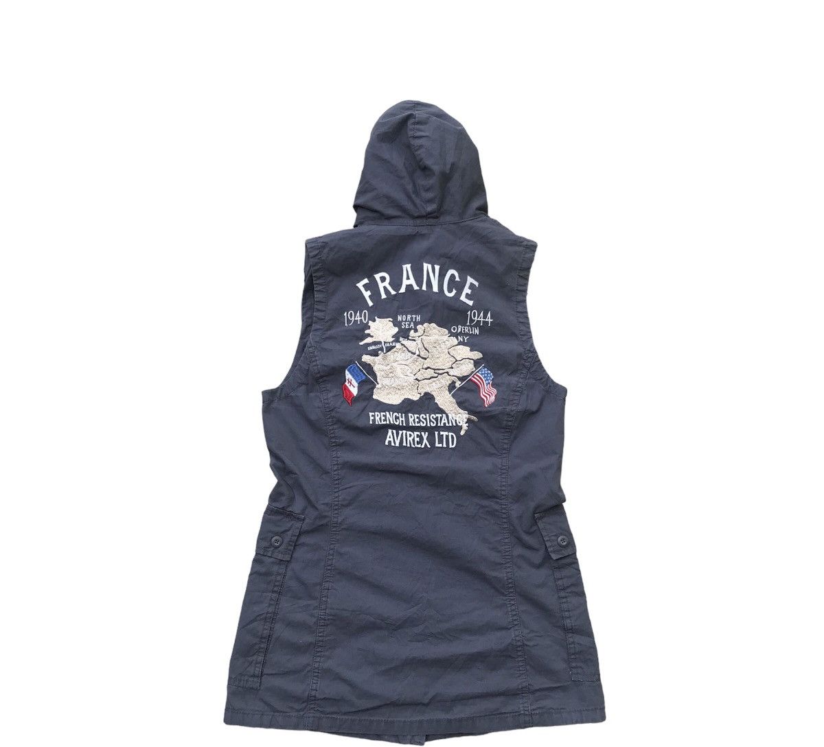 Avirex × Vintage Vintage Avirex France Maps Sleeveless Military Vest Hoodie Size M / US 6-8 / IT 42-44 - 1 Thumbnail