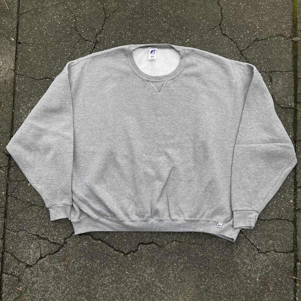 Thrashed Boxy Fit Y2K Russell Athletic Blank Crewneck