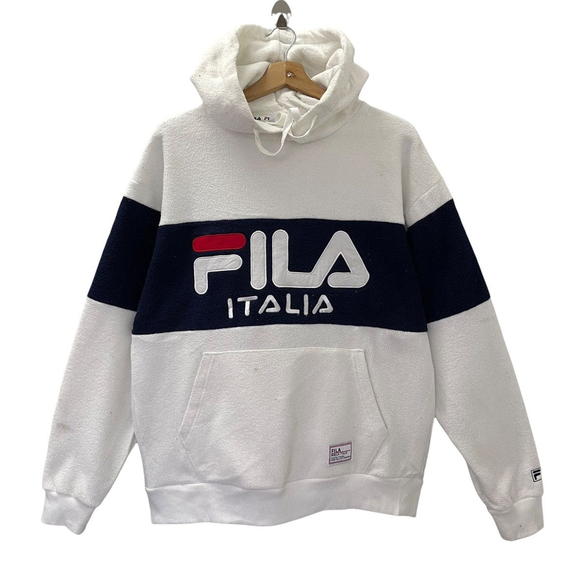 Vintage Fila Big Logo Fleece Hoodies Size M