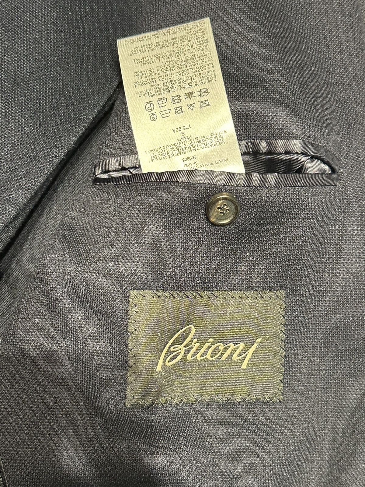 Brioni Brioni dark blue wool luxury tailored suit EU 48 US38R 32x31 Size 48R - 15 Thumbnail