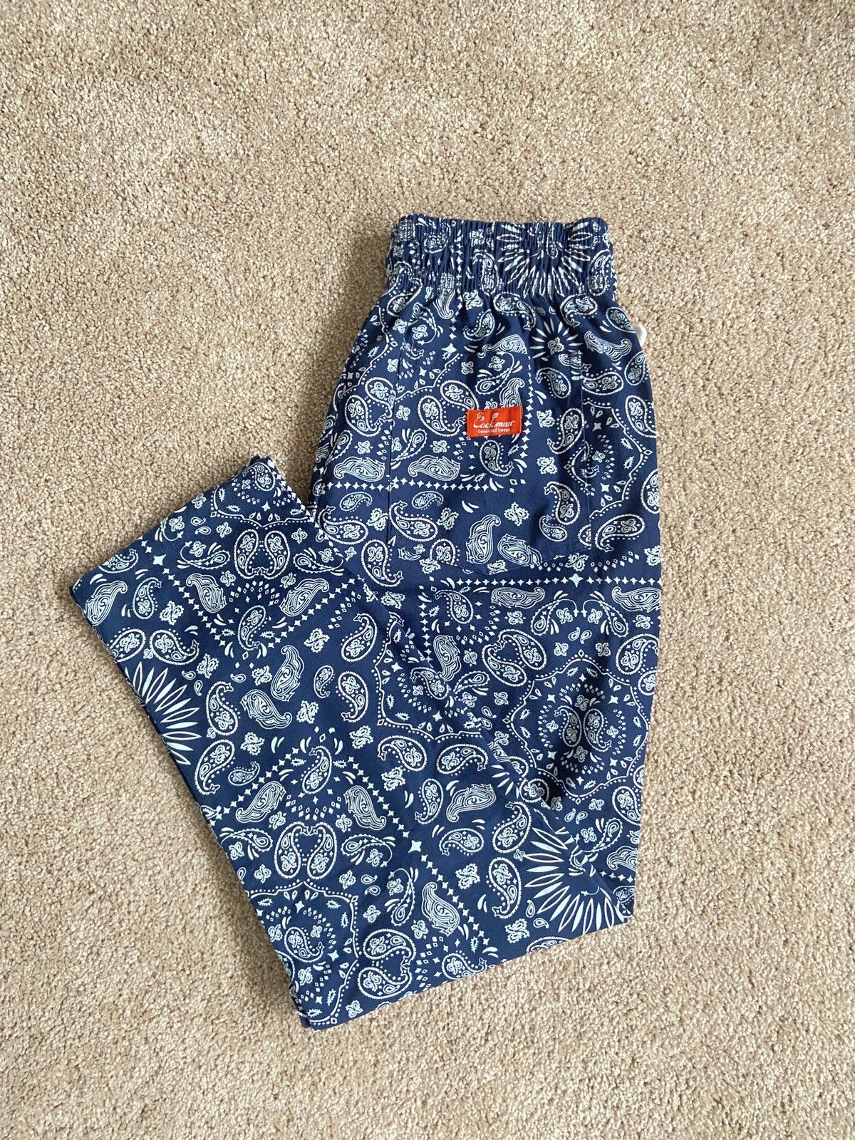 Japanese Brand Cookman Blue Paisley Chef Pants Size US 30 / EU 46 - 1 Thumbnail