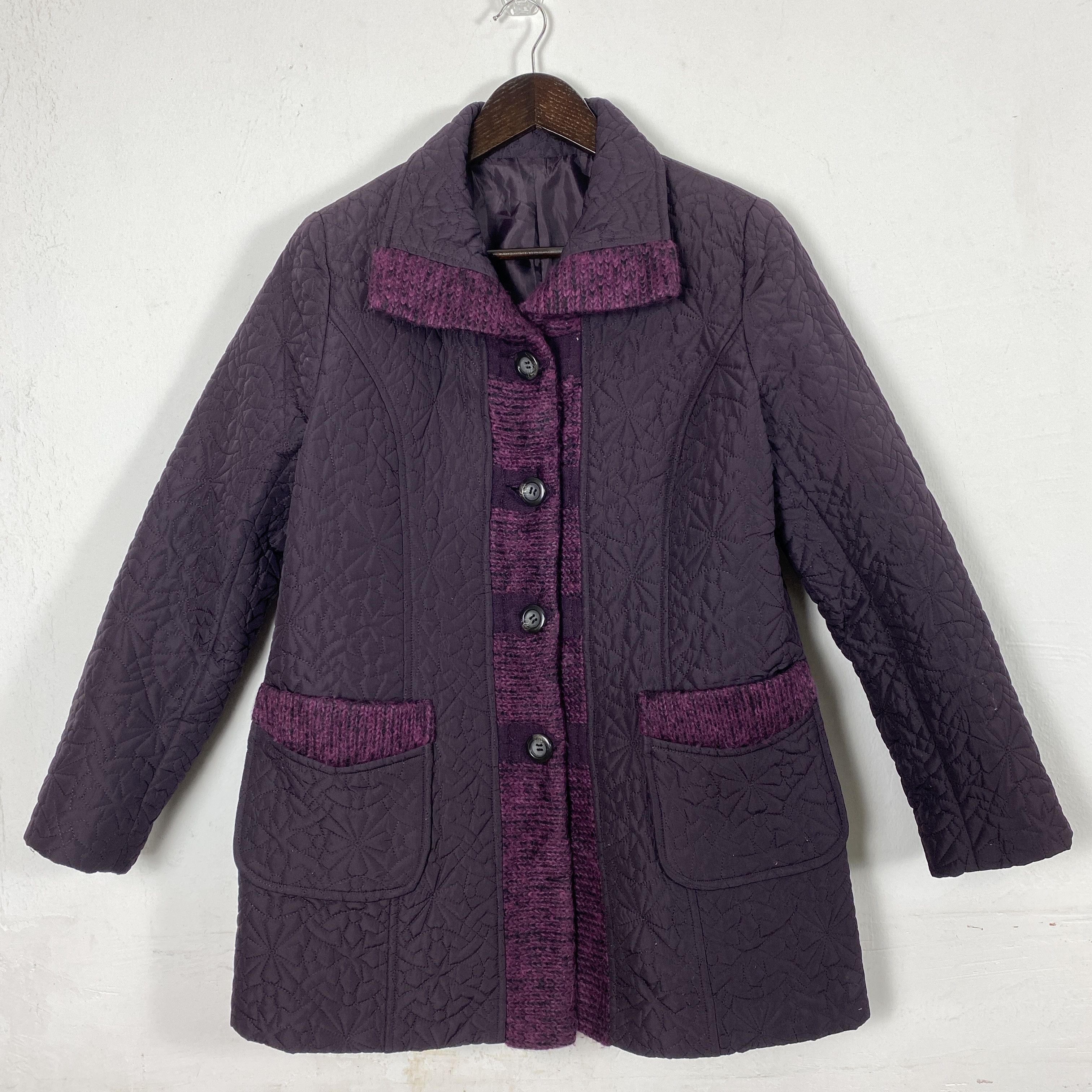 image of Vintage 90's Ladies Button Up Jacket in Dark Purple, Women's