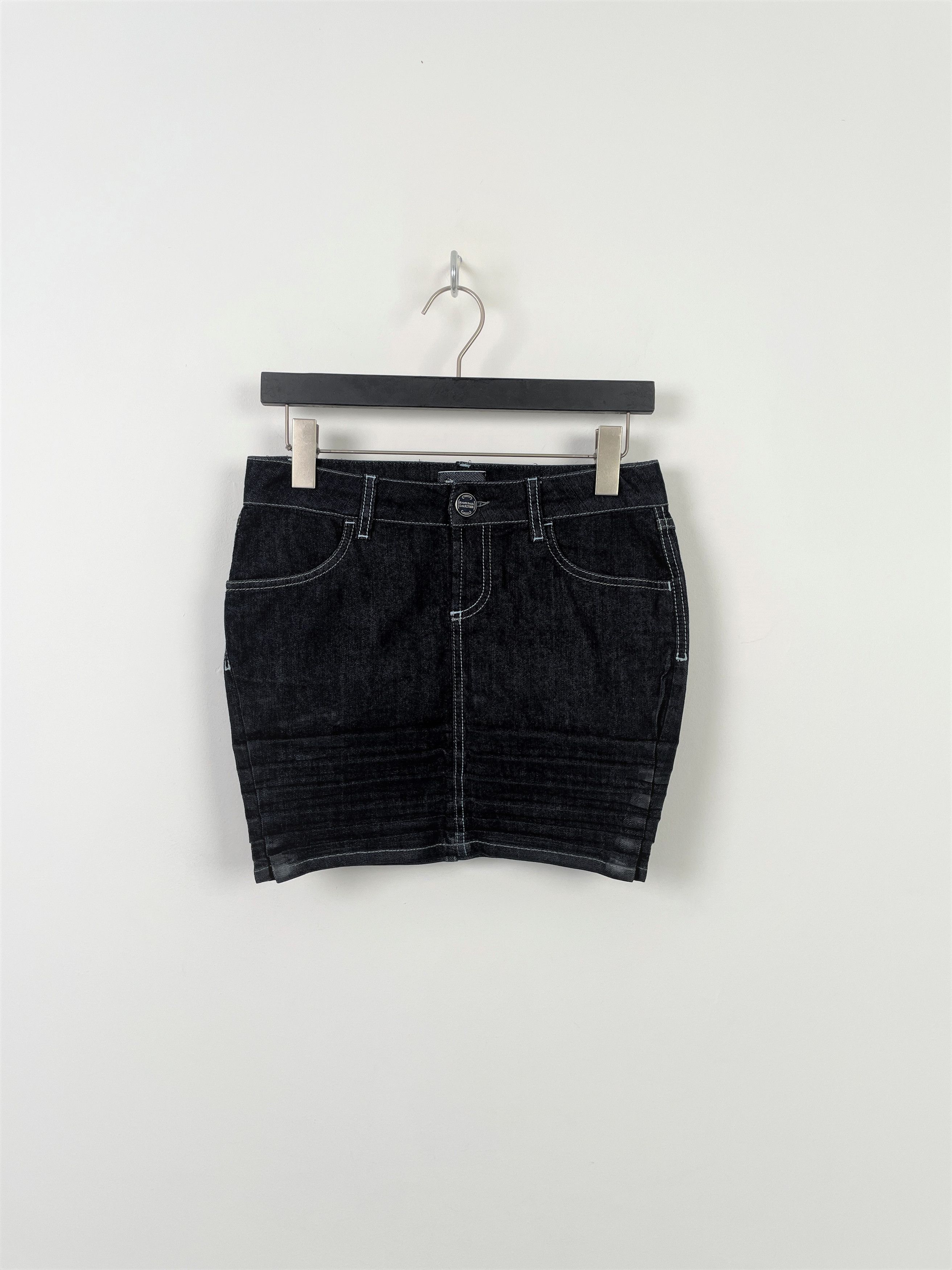 Jean Paul Gaultier Jean's Paul Gaultier Y2K Crimped Denim Low-Rise Mini-Skirt Size 26" / US 2 / IT 38 - 7 Thumbnail