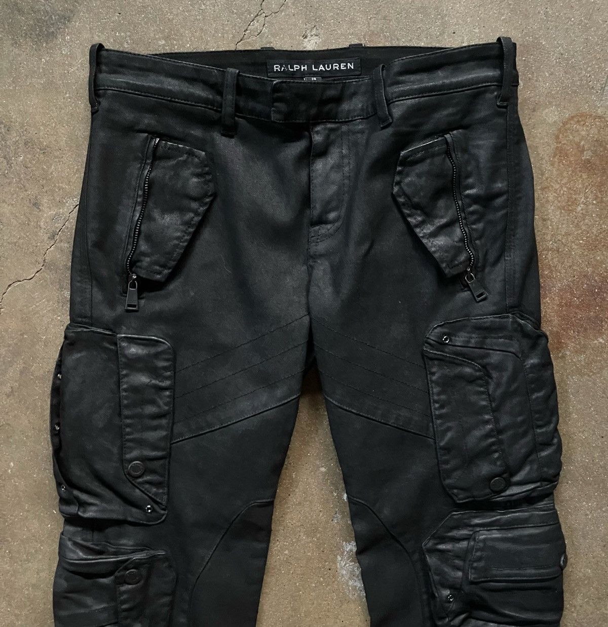 Ralph Lauren Black Label Ralph Lauren Black Label Waxed Cargo Pants Grailed