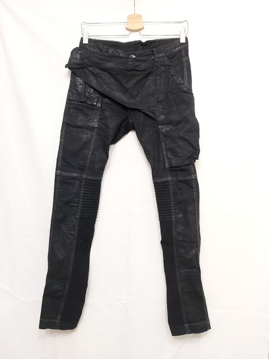 Rick Owens SS15 Waxed Black Scrub Memphis Denim Jeans | Grailed