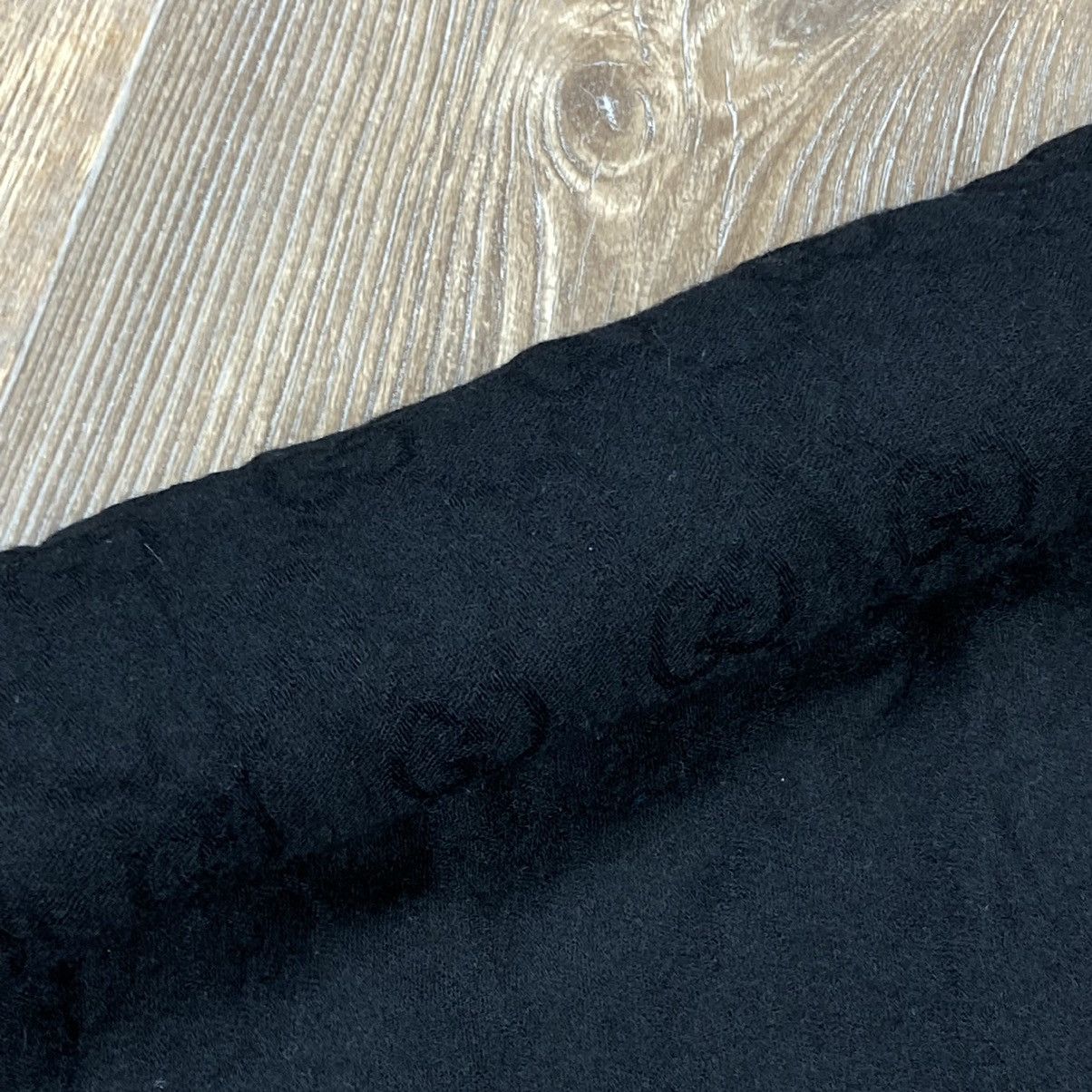 Gucci × Vintage Gucci wool silk monogram black shawl scarf Size ONE SIZE - 3 Thumbnail