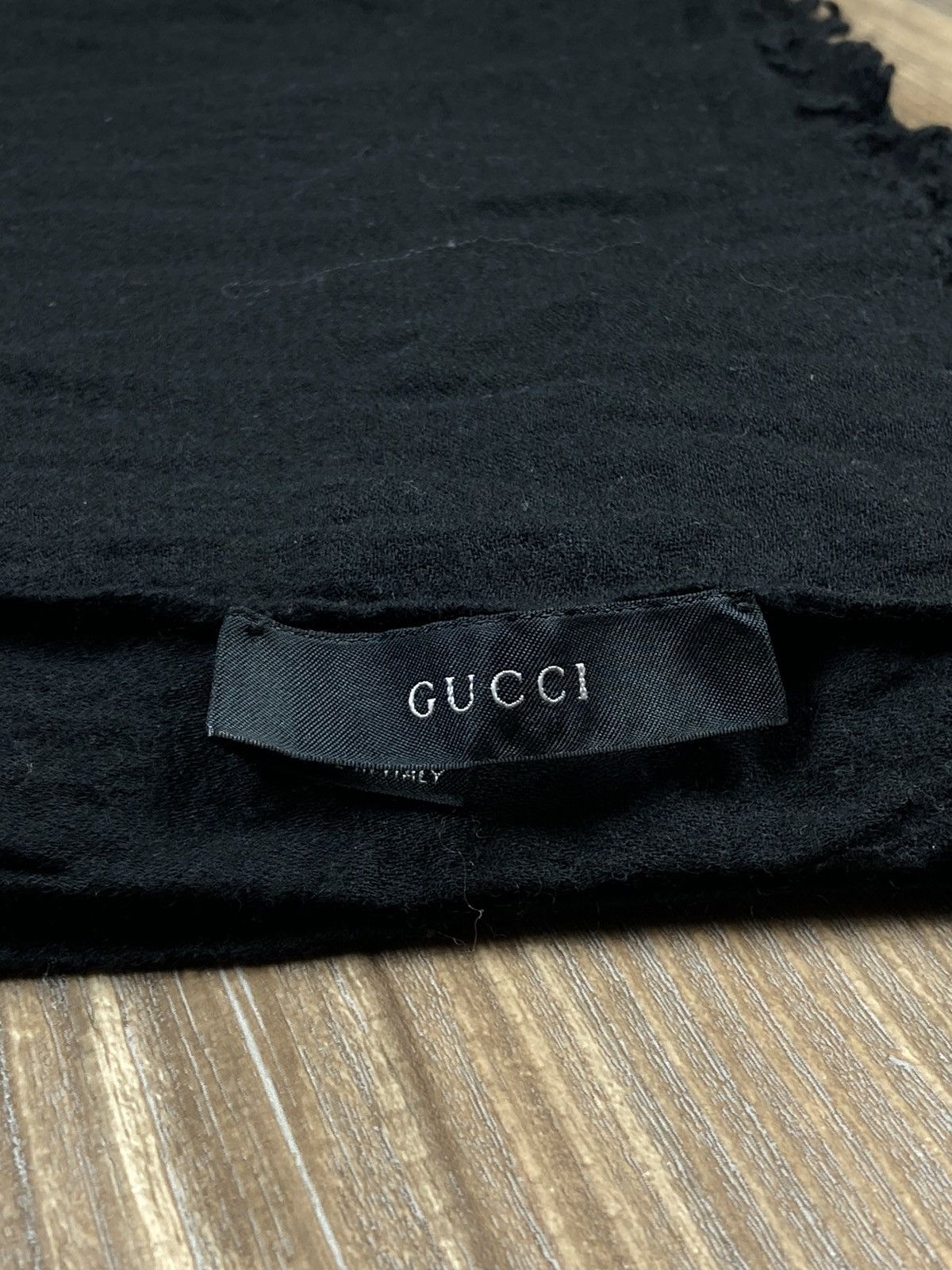 Gucci × Vintage Gucci wool silk monogram black shawl scarf Size ONE SIZE - 11 Thumbnail
