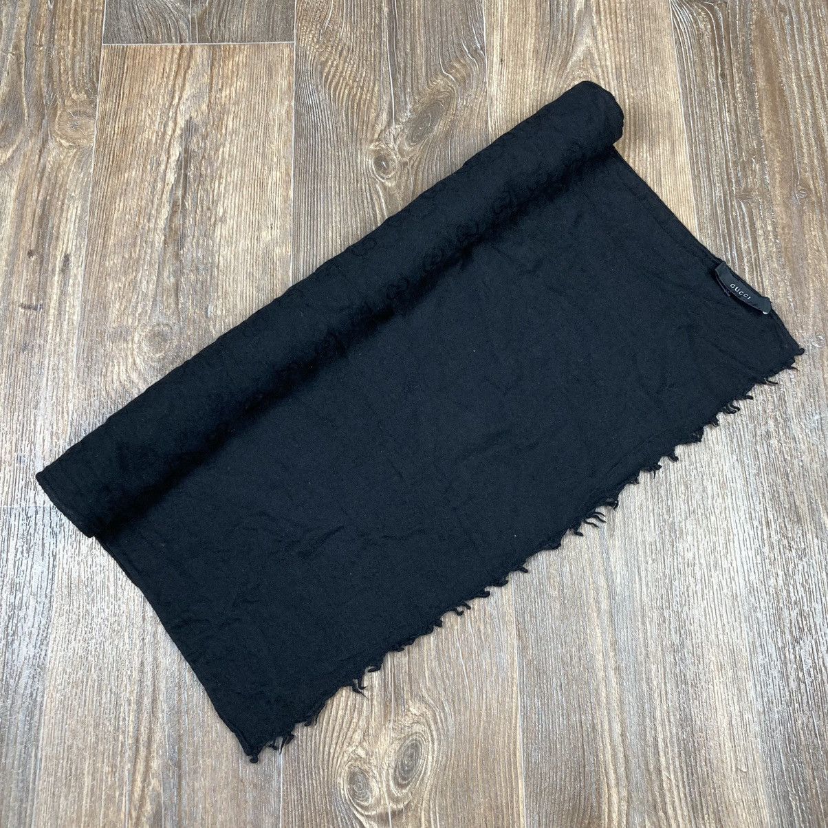 Gucci × Vintage Gucci wool silk monogram black shawl scarf Size ONE SIZE - 5 Thumbnail