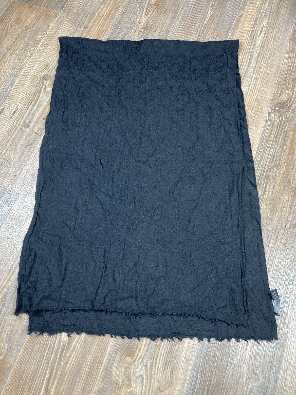 Gucci × Vintage Gucci wool silk monogram black shawl scarf Size ONE SIZE - 10 Thumbnail