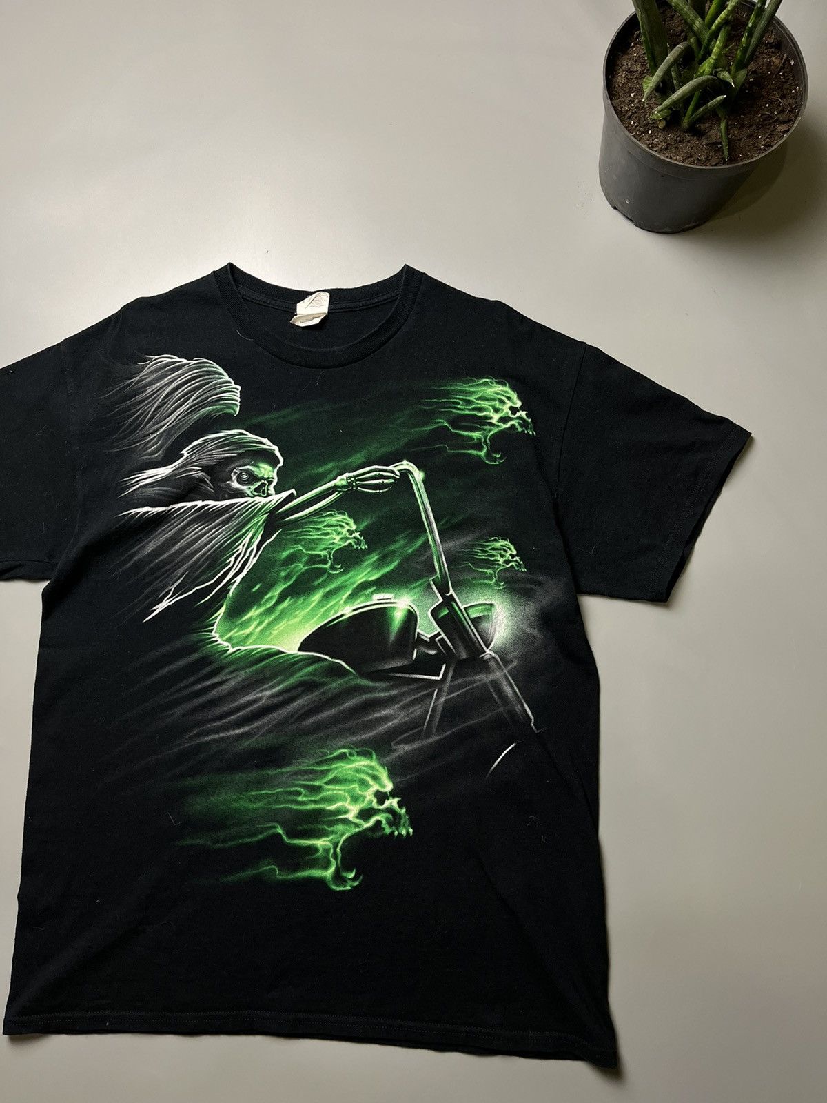 Gildan Vintage Black T shirt Ghost rider Size US L / EU 52-54 / 3 - 3 Thumbnail