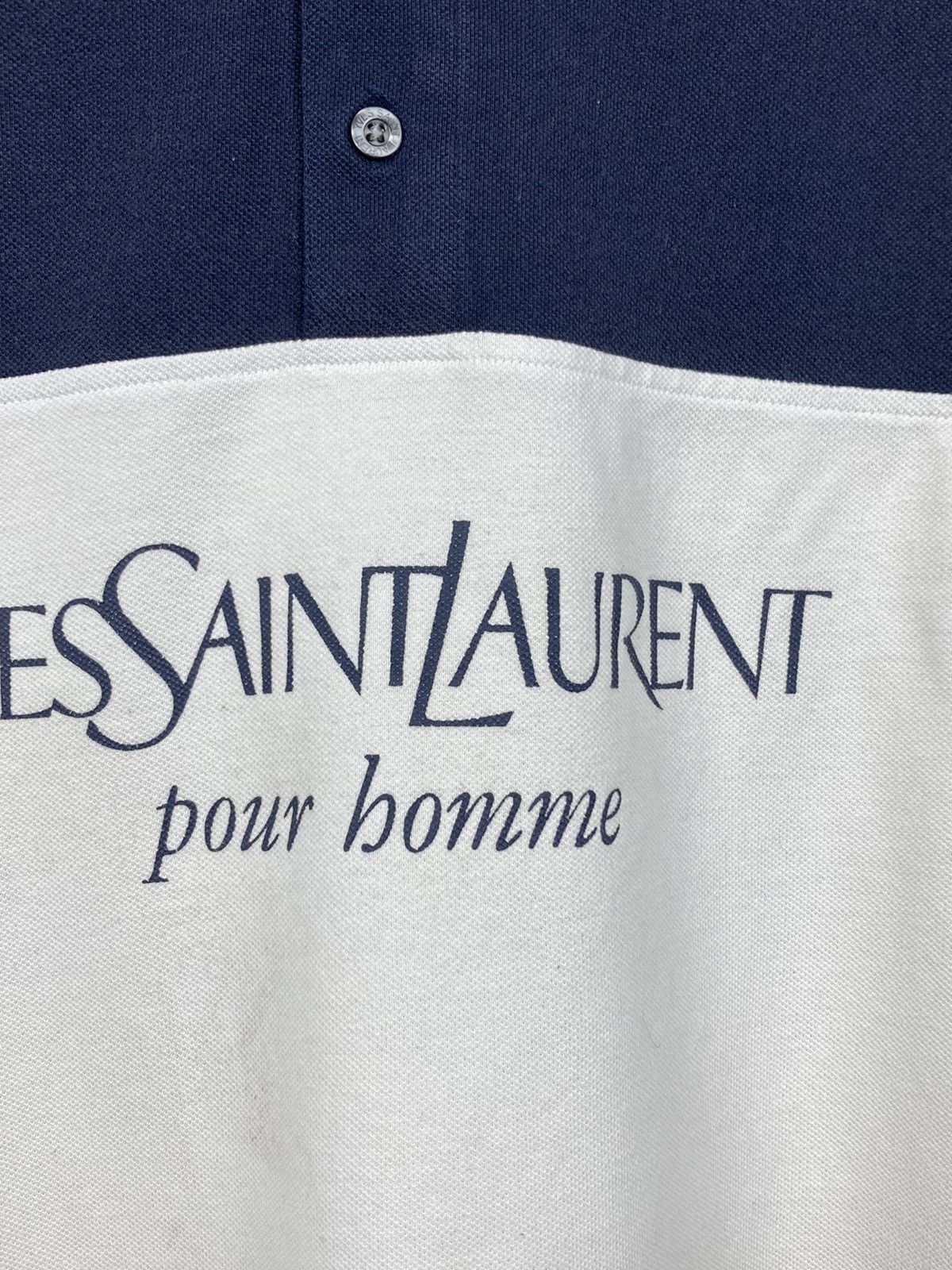 Vintage × Yves Saint Laurent Vintage Yves Saint Laurent big logo blue polo shirt Size US M / EU 48-50 / 2 - 4 Thumbnail