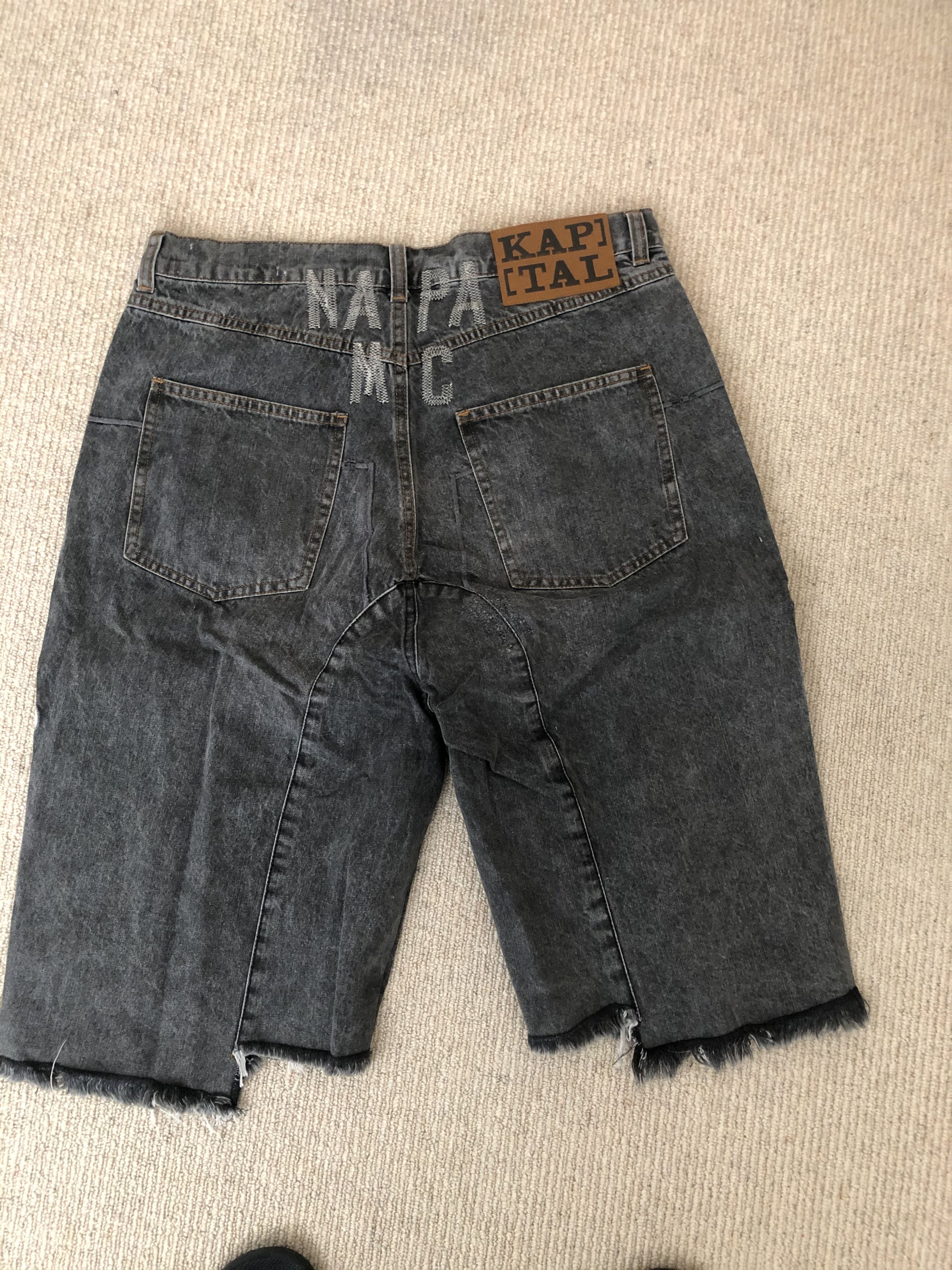 Kapital 14oz Denim Short Pants Studs Remake Indigo blue 3