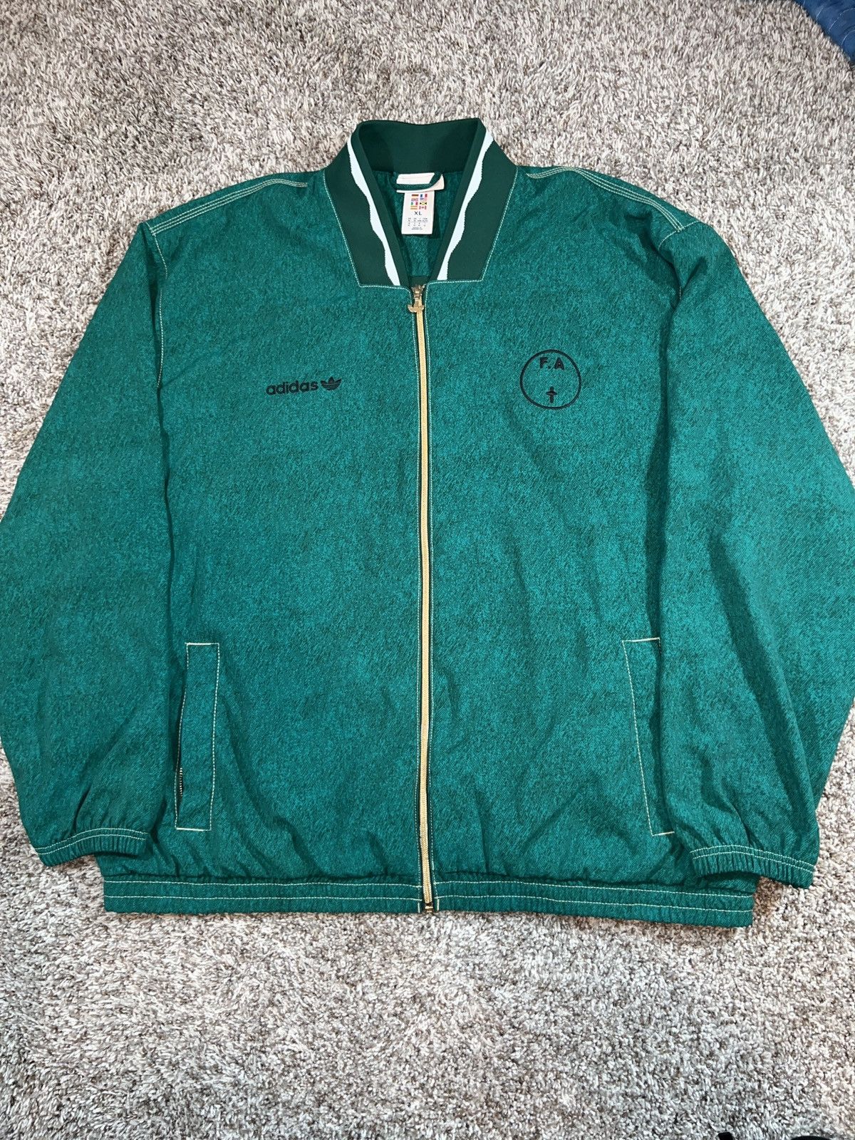 Image of Adidas Light Green Zip Up Jacket, Men's (Size XL)