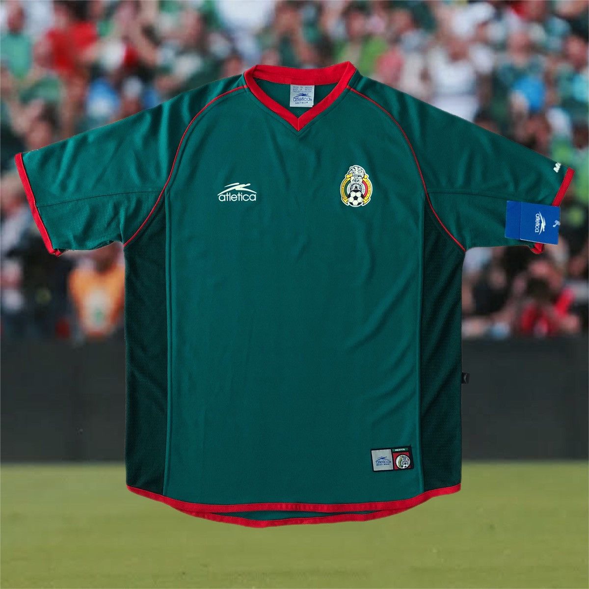 Maillot De Football Extérieur Mexique 2000 Atletica - Taille L, Blanc, Cuauhtémoc Blanco