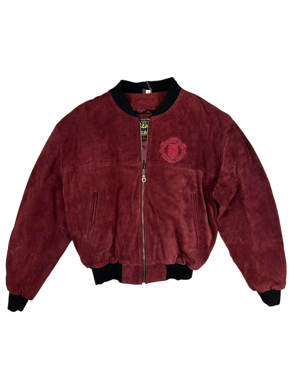 Manchester United × Vintage Manchester United real leather bomber 
