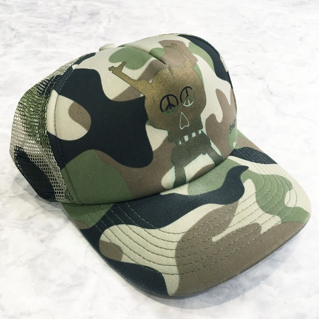 Stussy Stussy x Futura MESH TRUCKER HAT CAP CAMO GREEN